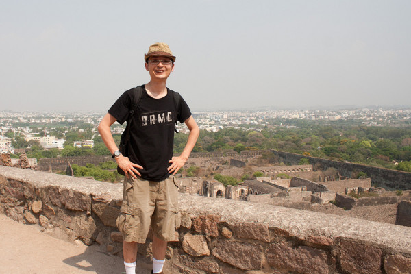 Near the top of Golconda Fort in Hyderabad